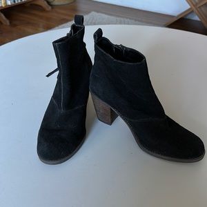 Dolce Vita Black Suede Leather Heeled Booties Size 10